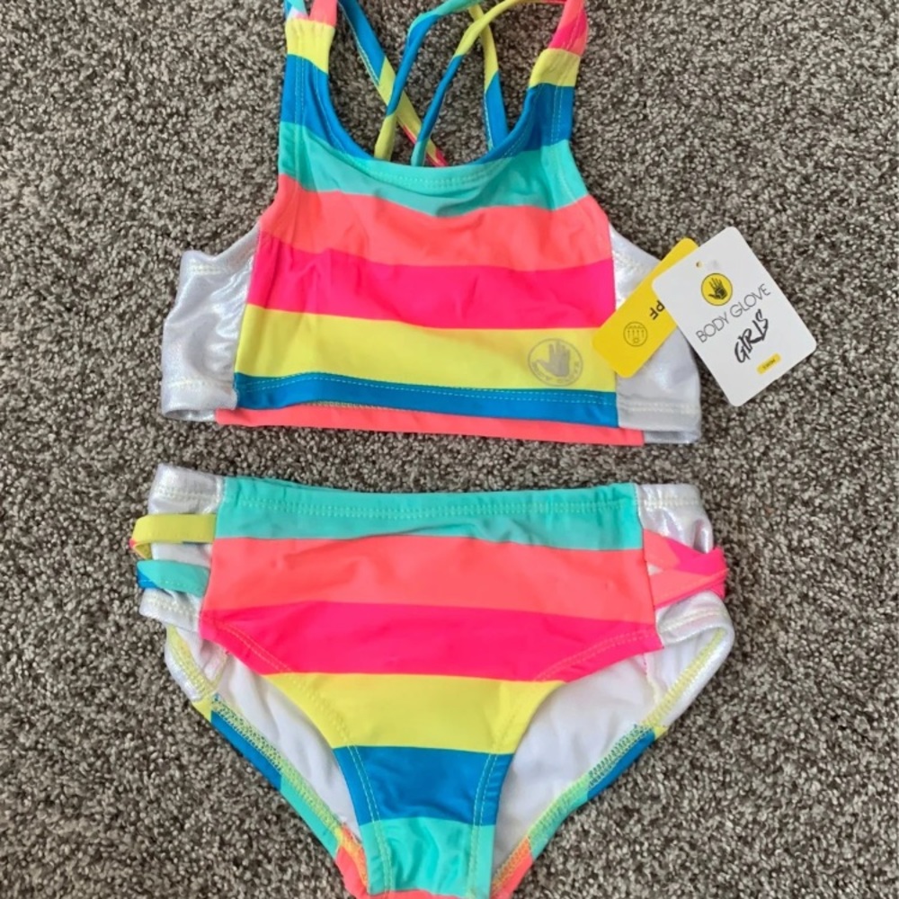 Body glove 4t multicolor 2 piece swimsuit